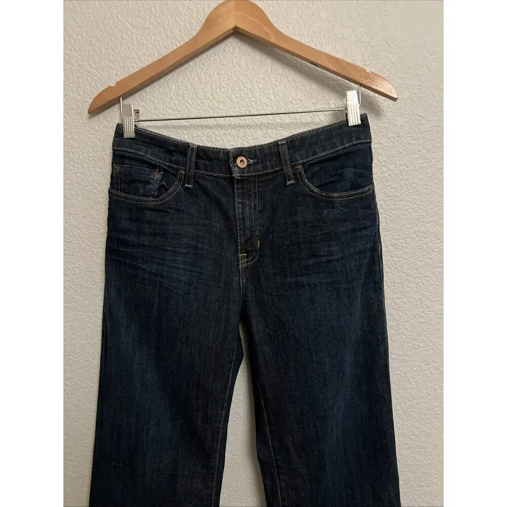 Gap Dark Wash Jeans City Stretch Academia Luxury Mid Rise Straight Leg 31 X 32 6